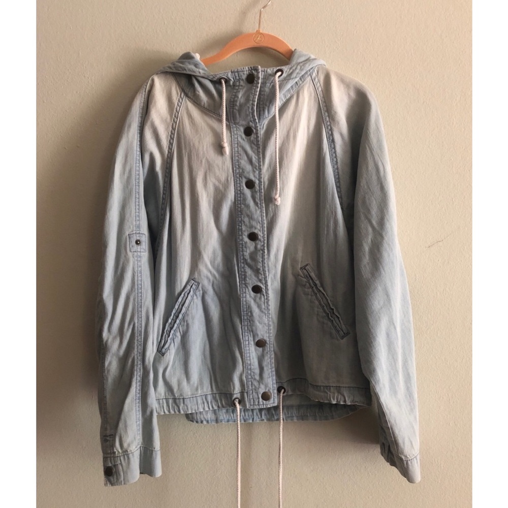 Ombré denim-style hooded jacket